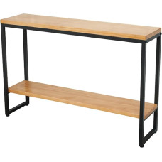 Modern Console Table Sofa Table Console Table Living Room Slim Long Sofa Table Behind Couch 2-Tier Storage Console Table with Shelf and Black Heavy Duty Iron Frame