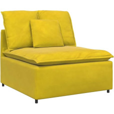 vidaXL Modular Sofa Middle Module with Cushion Yellow 100cm Modular Couch Middle Sofa Velvet Modern Chic