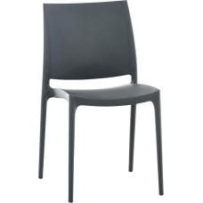 CLP Maya XXL Kitchen Chair, Weather-Resistant Stackable Chair up to 130 kg Load Capacity, Colour: Dark Grey