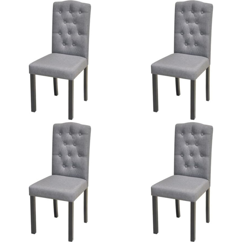 Safe Night Set of 2 Dining Chairs Dining Room Chairs with Fabric Cover Kitchen Seat Dark Grey