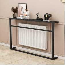 Metal Console Table for Living Room - Narrow Sofa Table with Reinforced Beams Hollow Table Top Design Ideal for Entryway or Behind Couch, Hallway Decoration