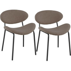 PADMA HOUSE Modern Curved Back Dining Chairs Padded Armless Teddy Kitchen Chair with Metal Legs Makeup Chair for Living Room Bedroom Makeup Room