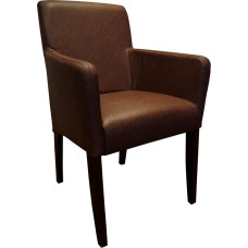 Quattro Meble Brown Genuine Leather David Arm Chairs with Armrests Genuine Leather Mondial Dark Brown Dining Room Chair Cowhide Armchair