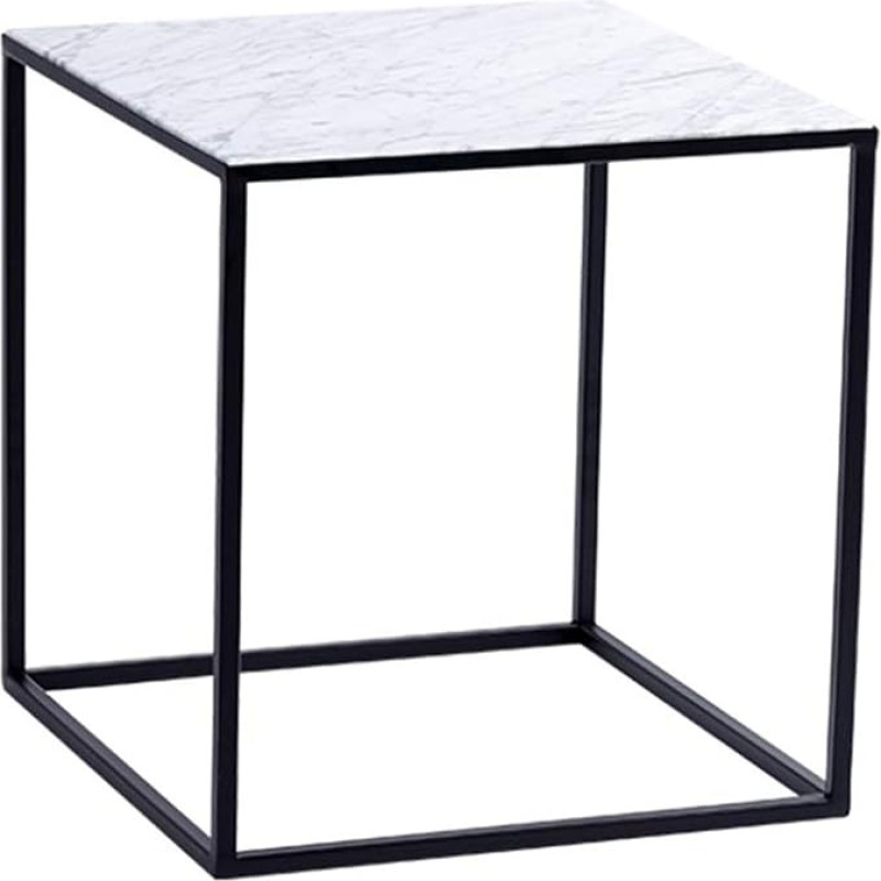 CAFIEDR Couchtisch, Marmor-Beistelltisch, Couchtisch aus Metall, Sofatisch, Nachttisch, kreativer quadratischer Tisch, Farbe optional,B