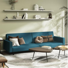 MOBCANT Sofa Bed 2-Seater Blue Velvet Sofa Cover Couch Modular Sofa Upholstery Set for Reception Room Living Room Hotel Apartment