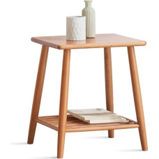 CAFIEDR Coffee Table, 100% Natural Wood, Sofa Table, Living Room Coffee Table, Bedroom Bedside Table, Storage Table, Durable, Waterproof - Wood Colour