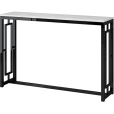 CAFIEDR Coffee Table 31.4 Inch Entrance Table, Sofa Table Made of White Marble with Iron Frame for Hallway, Hallway, Decoration Table