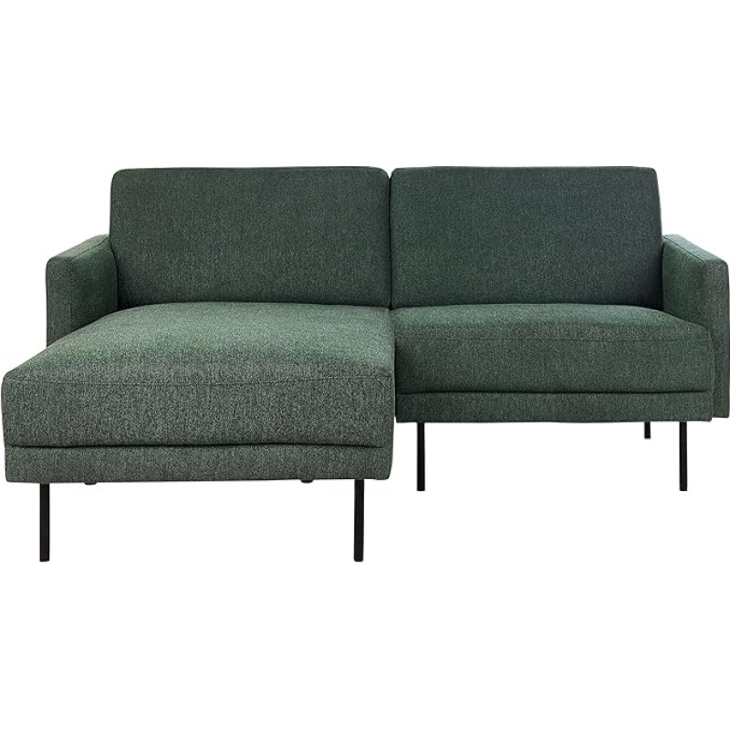 2-Seater Corner Sofa with High Metal Legs Green Right Side Glamour Modern Breda