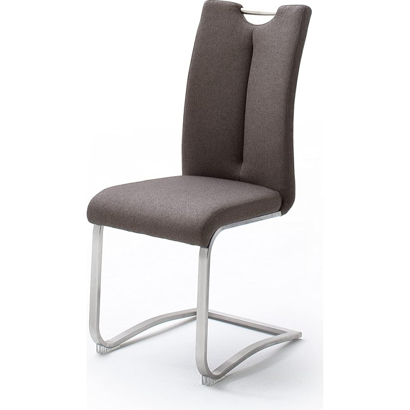 möbelando Kerrin III Cantilever Dining Room Chair Kitchen Chair Set of 2 Brown