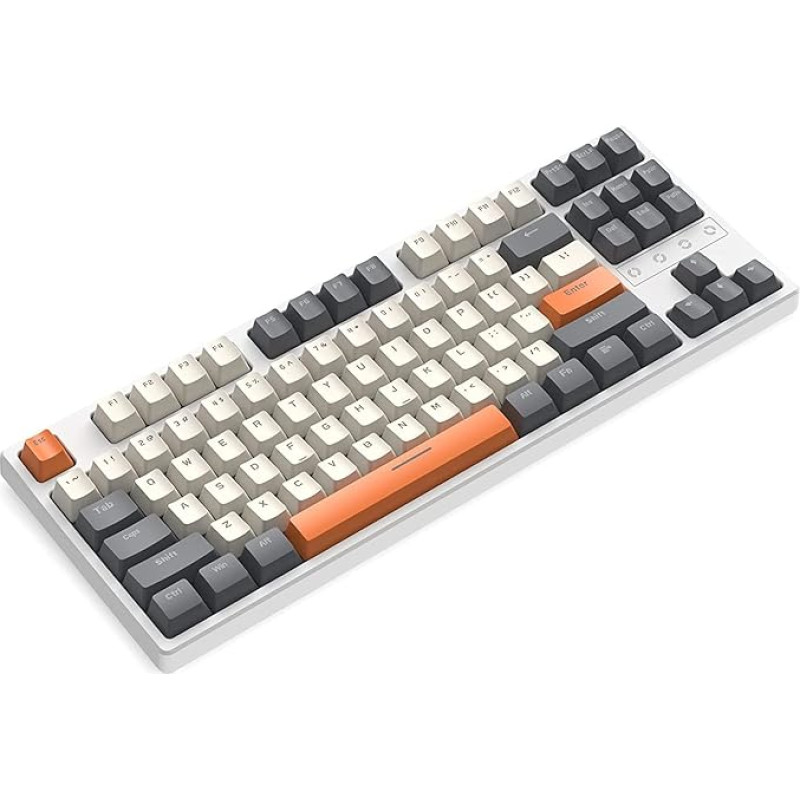 K87 75% Wireless Gaming Keyboard, TKL 80% Hot-Swap Mechanical Keyboard, Triple Mode BT5.0/2.4GHz/USB Cable, Compact 87 Keys, Lightsync RGB Lighting, Programmable, Rechargeable 3000 mAh-Grey