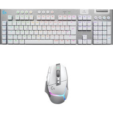 Logitech G G915 X LIGHTSPEED Low Profile Wireless Gaming Keyboard, Double Shot PBT Keycaps, GL Brown Tactile, PC/Mac, DEU QWERTZ & G 502 X PLUS LIGHTSPEED Wireless RGB Gaming Mouse - White