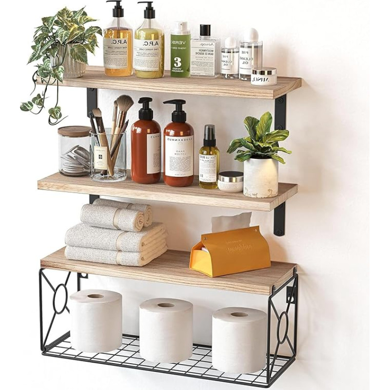 Pipishell hõljuvad riiulid seinariiul Paulownia puidust seinariiulid puidust riiulid 3+1 tükki magamistoas vannituba elutuba köök kodus kontor pesuruumi