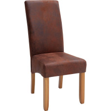 riess-Ambiente CASA Elegant Chair Vintage Brown Colonial Style Solid Wood Legs Upholstered Chair without Armrests Kitchen Chair Dining Room Chair Living Room Chair