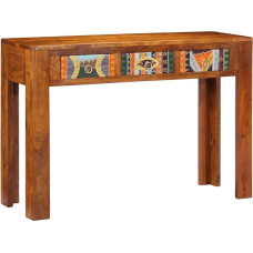 Vintage Console Table with 2 Drawers, Entrance Table, Hallway Table, Exhibition Table, Narrow Sofa Table for Living Room, 110 x 35 x 75 cm, Solid Acacia Wood