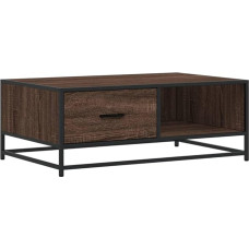 vidaXL Coffee Table, Coffee Table with Storage Space Metal Frame, Sofa Table for Living Room, Side Table, Tea Table, Brown Oak Look, Wood Material, Metal