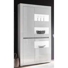 Lomadox Display Cabinet in Modern Design High-Gloss White with LED Width 100 cm