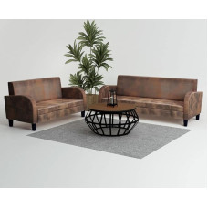 ZEYUAN Sofa Set 2-Piece Sofa Bed, Sofa Bed, Couch with Sleep Function, Sofa Bed, Sofas & Couches, Relax Sofa, Faux Leather in Suede Look, Brown