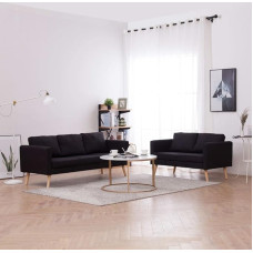 ZEYUAN 2-Piece Sofa Set, Sofa Bed, Sofa Bed, Couch with Sofas & Couches, Relaxing Sofa, Fabric, Black