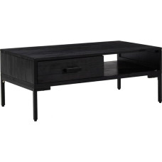 vidaXL Coffee Table, Side Table, Living Room Table, Coffee Table, Sofa Table, Tea Table, Living Room, Black, 90 x 50 x 35 cm, Solid Pine Wood