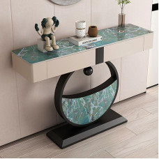 HARELA Console Table, Hallway Table with 2 Drawers, Hallway Table, Small Exhibition Table, Sofa Table for Small Space, for Living Room, Bedroom, Entrance Hall, Hallway (Black B, 100 cm / 39.4 inches)