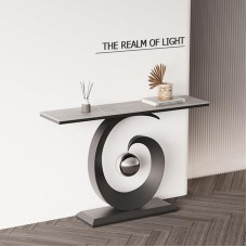 HARELA Console Table, Side Table, Modern Console Table with Metal Base, Rectangular Sofa Table Behind the Couch, Farm Table for Entrance, Hallway, Living Room (Black C, 120 cm / 47.2 inches)