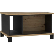 FORTE Trondheim Coffee Table, Wood Composite, Artisan Oak Combined with Black Oak, 44.6 x 80 x 55 cm