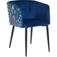 HTI-Living Destin Dining Room Chair with Armrest Velvet Pattern Blue Fantasy