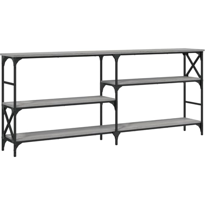 Makastle Console Table, Hallway Table, Decorative Table, Living Room and Bedroom, Standing Shelf, Side Table, Sofa Table, Entrance Table Behind Sofa, Grey, Sonoma, 180 x 29 x 76.5 cm, Wood Material