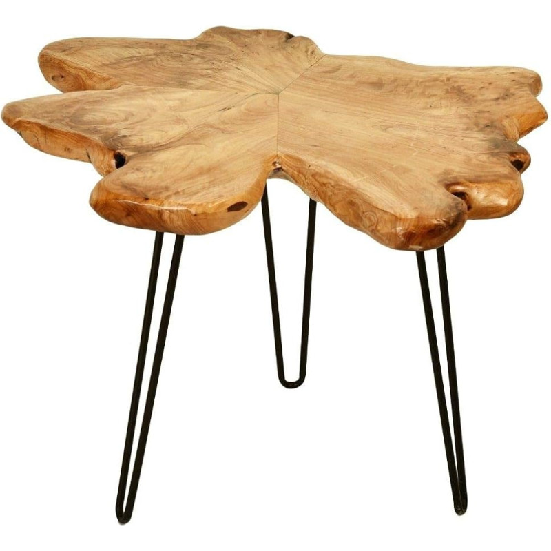 Woody 410 Side Table Cedar Wood Metal Clear Varnish Coffee Table