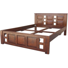 MASSIVMOEBEL24.DE Oxford Classic Bed 160 x 200 #252 Acacia Dark Brown Varnished