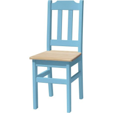 k koma Blue Wooden Chair Solid Pine Wood Restaurant Chair Hotel Chair Country House Style (untreated)