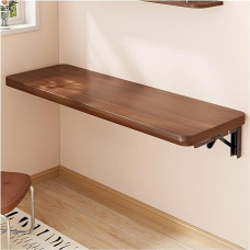Folding Desk Wall Mounted Compact Workstation for Kitchen and Crafts Walnut Finish 100x24cm Space Saving Solution for Home Office
