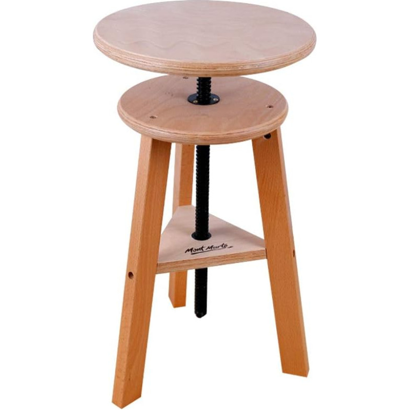 Mont Marte Signature Easel Stool - Use as Chair, Side Table or Sculpture Stand, Easy Height Adjustment, Beech Wood