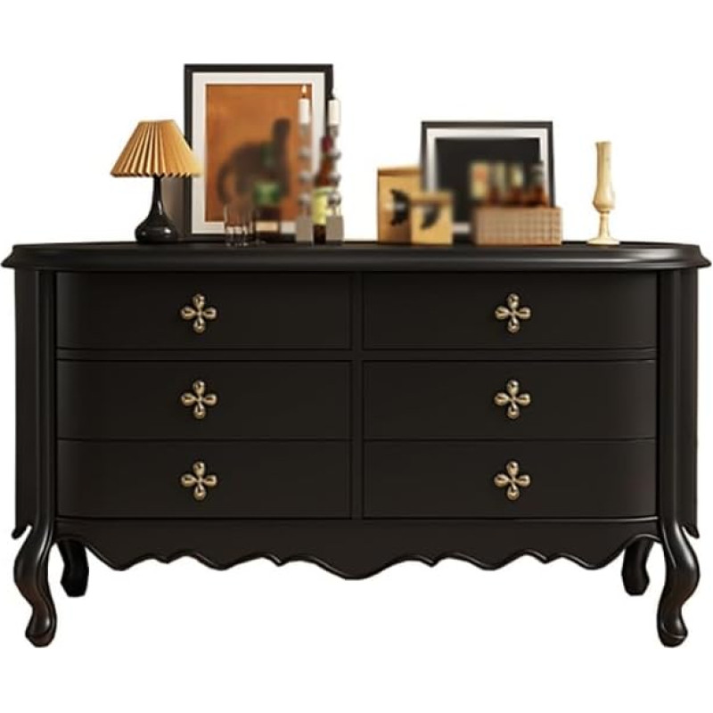 SLEEVE Eintragstabelle 140cm Massivholz-Eingangs-Kommode, Haushalts-Dekorationsauftisch mit Schubladen, für Wohnzimmer, Küche, Schlafzimmer(A)