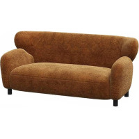 BEDOIN Sofa-Couch, bequemer gepolsterter Zweisitzer mit extra tiefen Sitzen, Chenille-Sofas & Couches mit Massivholzbeinen, übergroße 2-Sitzer-Sofa zum Wohnen, Gelb