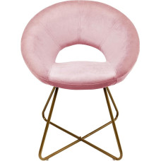 Home Deluxe - Velvet, SELESA Dining Room Chairs Including Masei Table - Colour: Pink, Cover: Velvet Fabric, Frame: Gold, Powder-Coated, Max. 120 kg I Round Chair Kitchen Chair Upholstered Chair