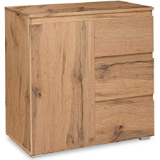 Newfurn Nikita Five Sideboard Natural Sideboard Highboard Multi-Purpose Cabinet II 80 x 80 x 40 cm (W x H x D) II in Honey Oak Decor Honey Oak Living Room Bedroom Dining Room
