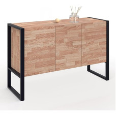 IDMarket - Ottawa Sideboard 110 cm 3 Doors Wood and Black Industrial Design