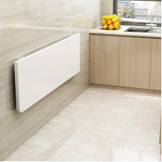 Faltbarer Schreibtisch, platzsparender Drop-Leaf-Esstisch, Wandmontage, Computertisch für kleine Räume, einziehbarer Küchen- und Wohnzimmertisch (Farbe: Weiß)