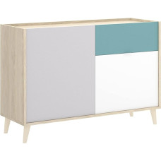 DEKIT Nova Sideboard, Melamine, Natural/Emerald, Natural/Esmeralda