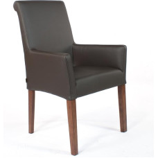 Galdo Armchair Leather Dark Brown Legs Walnut Leather Chair Leather Chair Armchair
