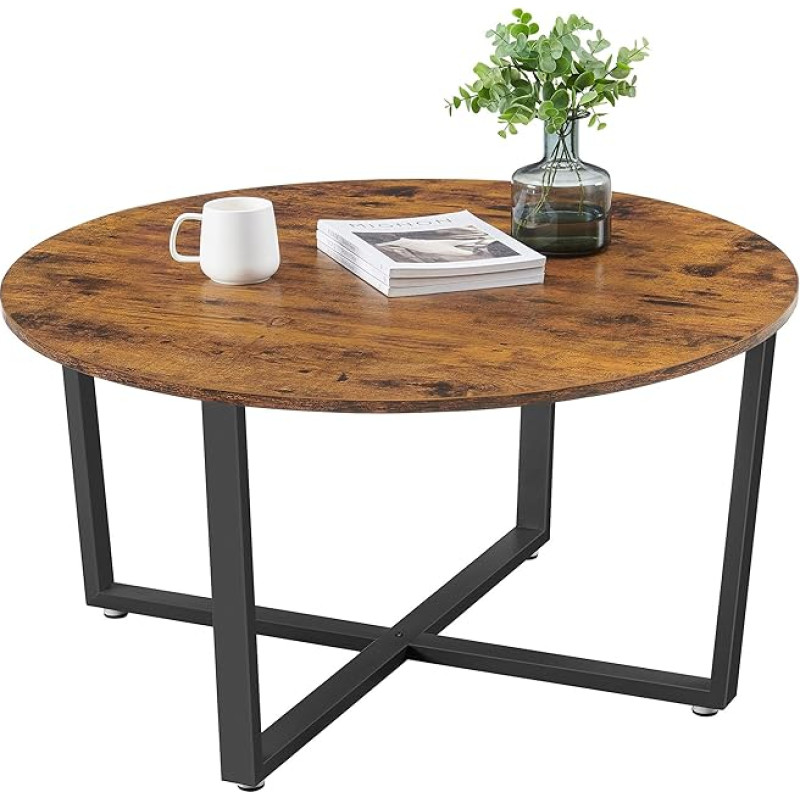 VASAGLE Round coffee table, living room table, sofa table, coffee table.