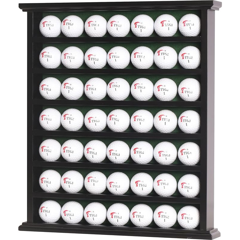 Golf Gift 49-Ball Cabinet Display Case Rack, No Door, Black, GB20-BL by DisplayGifts