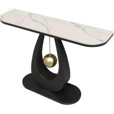 Moderner schmaler Konsolentisch mit geometrischem Metallrahmen, stilvoller Sofatisch für Wohnzimmer, Flur und Eingangsdekor