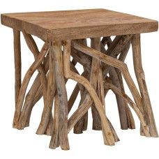 vidaXL Solid Wood Coffee Table Tree Trunk Side Table Living Room Table Wooden Table Sofa Table Coffee Table Solid Wood Table 40 x 40 x 40 cm Brown