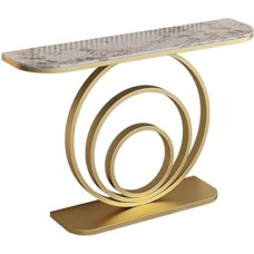 Long Entrance or Hallway Console Entrance Table for Hallway Entrance Table with Geometric Metal Frame for Entryway, Living Room, Foyer, Hallway, Bedroom (Brown, 120x30