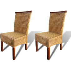 Festnight Set of 2 Dining Room Chairs Rattan Chair Kitchen Chair Set for Dining Room or Kitchen