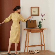 ZKBDBWTR Eingangstisch, Sofatisch mit äußeren Achtförmigen Beinen und Bodenplattenverstärkung, Konsolentisch mit Schublade, offenes Dreibalkendesign(Small)