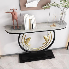 Eingangstisch, moderner Konsolentisch, schmaler Sofatisch, Kunstmarmor Design für Flur und Wohnzimmer