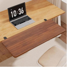 Ergonomisches Schreibtisch-Verlängerungsregal, kein Bohren, Computer-Monitorständer, verstellbar, für Zuhause, Büro, Organizer, Walnussholz-Finish, 70 x 20 cm, platzsparende Arbeitsplatz-Lösung